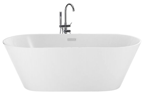 Voľne stojaca vaňa biela sanitárny akrylát 150 x 75 cm oválna moderný dizajn kúpeľňa