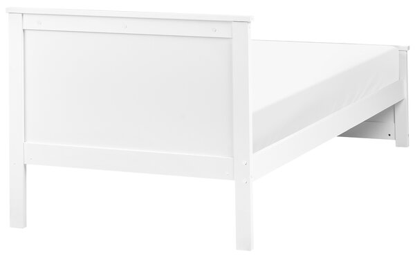 Posteľ biela borovicové drevo MDF 90 x 200 cm s čelom minimalistický škandinávsky štýl spálňa detská izba