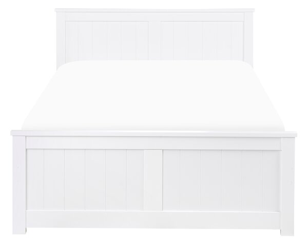 Posteľ biela borovicové drevo MDF 120 x 200 cm s čelom minimalistický škandinávsky štýl spálňa detská izba