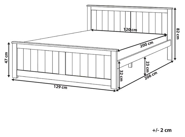 Posteľ biela borovicové drevo MDF 120 x 200 cm s čelom minimalistický škandinávsky štýl spálňa detská izba