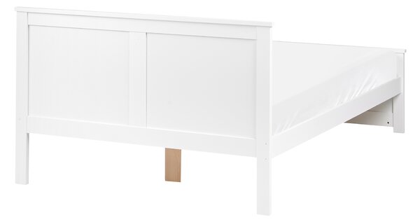 Posteľ biela borovicové drevo MDF 120 x 200 cm s čelom minimalistický škandinávsky štýl spálňa detská izba