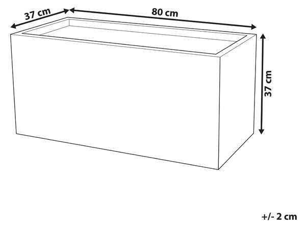 Kvetináč čierny zmes hliny a vlákien 80 x 37 x 38 cm obdĺžnikový tvar moderný štýl interiér exteriér