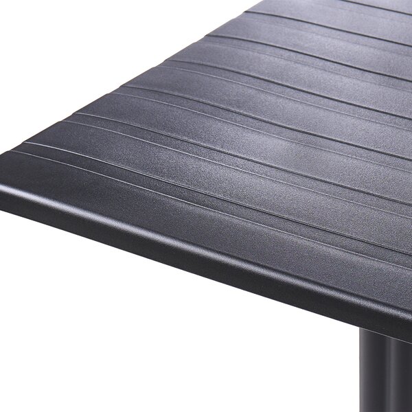 Bistro stolík čierny syntetický materiál 60 x 60 cm sklopná stolová doska vonkajší odolný stôl na balkón