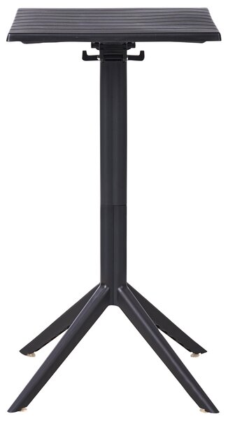 Bistro stolík čierny syntetický materiál 60 x 60 cm sklopná stolová doska vonkajší odolný stôl na balkón