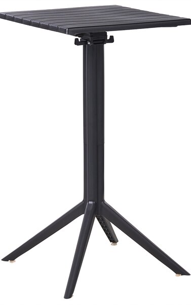 Bistro stolík čierny syntetický materiál 60 x 60 cm sklopná stolová doska vonkajší odolný stôl na balkón