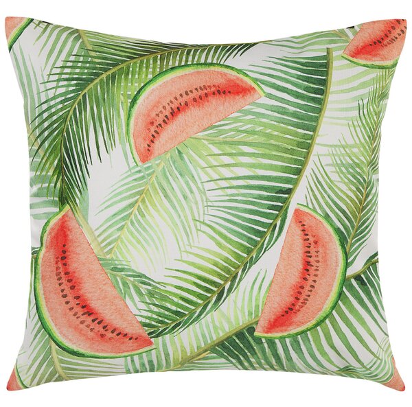 Sada 2 záhradných vankúšov zelená viacfarebná polyester 45 x 45 cm štvorcový tvar kvetovaný vzor moderný štýl odolnosť voči UV exteriér