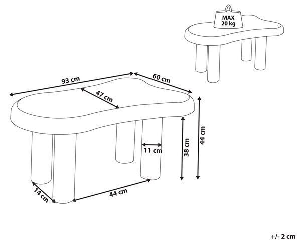 Konferenčný stolík zelený MDF materiál 93 x 60 x 44 cm oválna vrchná doska obývacia izba moderný minimalistický štýl