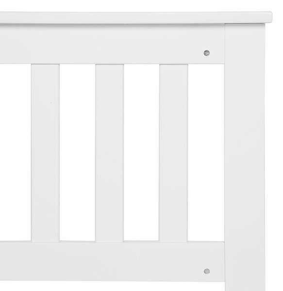 Posteľ biela borovicové drevo 160 x 200 cm lamelové čelo s roštom škandinávsky tradičný štýl spálňa