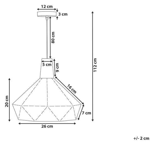 Závesná lampa čierna farba kovová s prvkom z dubového dreva geometrický tvar moderná