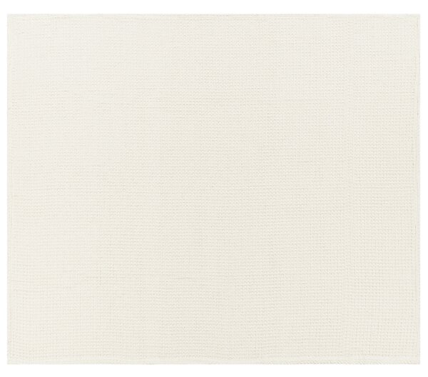 Prikrývka svetlobéžová bavlnená 220 x 240 cm vafľový vzor deka na posteľ textilné doplnky spálňa obývacia izba