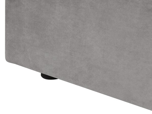 Posteľ s úložným priestorom sivý zamat 120 x 200 cm vysoké prešívané čelo nábytok do spálne