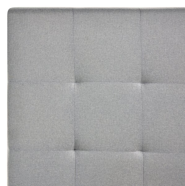 Posteľ sivé látkové čalúnenie 120 x 200 cm s úložným priestorom čalúnený rám vysoké čelo moderný dizajn