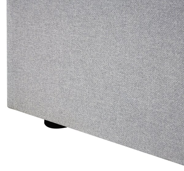 Posteľ sivé látkové čalúnenie 120 x 200 cm s úložným priestorom čalúnený rám vysoké čelo moderný dizajn