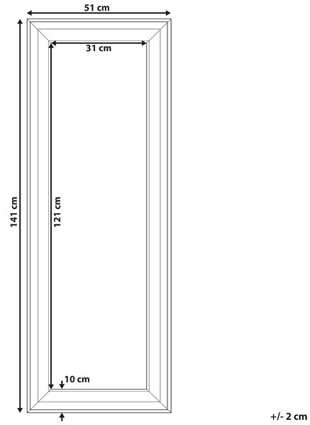 Závesné nástenné zrkadlo čierne 51 x 141 cm syntetický materiál minimalistický dizajn škandinávsky štýl