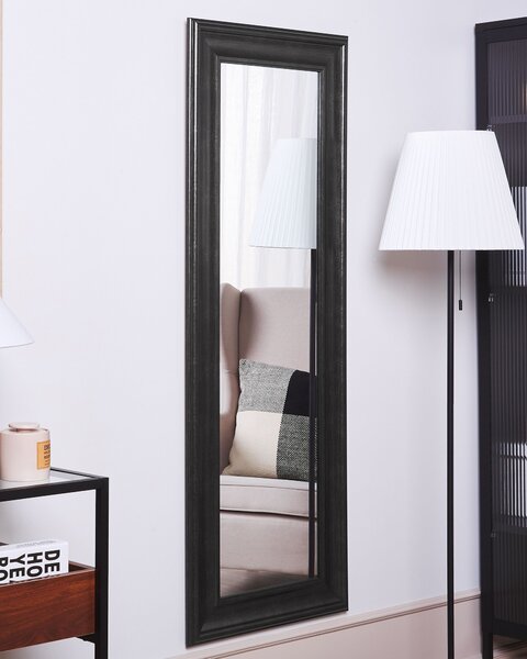 Závesné nástenné zrkadlo čierne 51 x 141 cm syntetický materiál minimalistický dizajn škandinávsky štýl