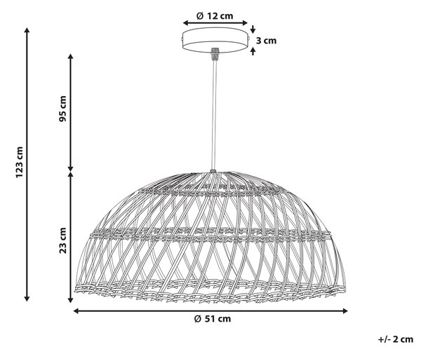 Závesná lampa prírodná béžová otvorené ratanové tienidlo boho dizajn osvetlenie do interiéru