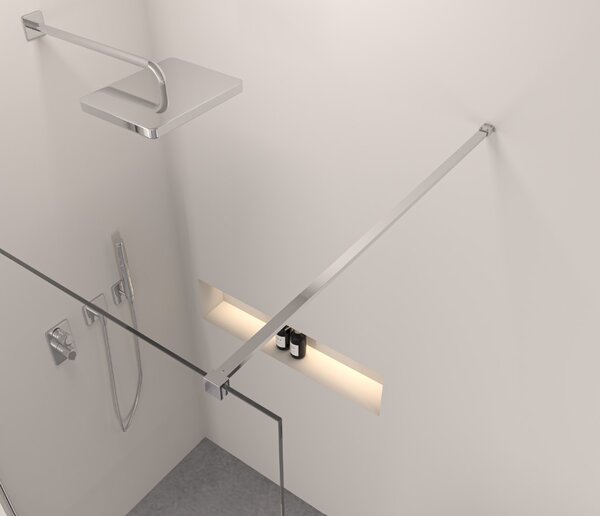 Erga Paris, stabilizačná vzpera pre sprchové zásteny s hrúbkou skla 8mm, dĺžka max. 150cm, chrómová, ERG-V02-PARIS-BAR-CR