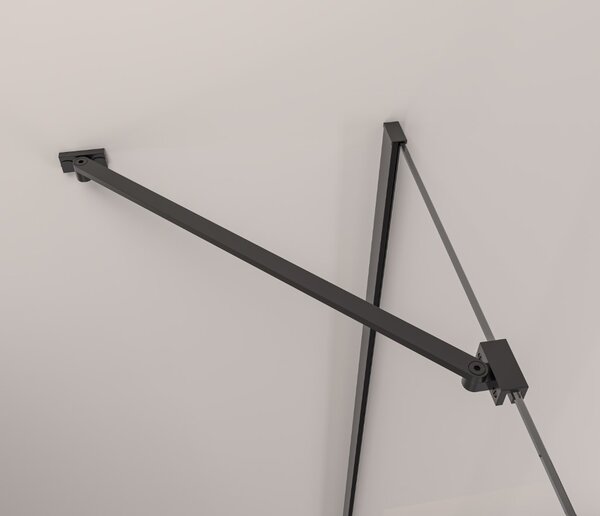 Erga Bern, 1-krídlové delené sprchové dvere do otvoru 70x195 cm, 6mm číre sklo, čierny profil, ERG-V02-BERN-D070-BK