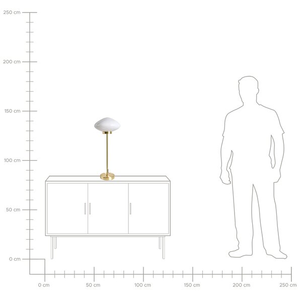 Stolná lampa zlatá železná kovový podstavec biele sklenené tienidlo moderný štýl obývacia izba spálňa