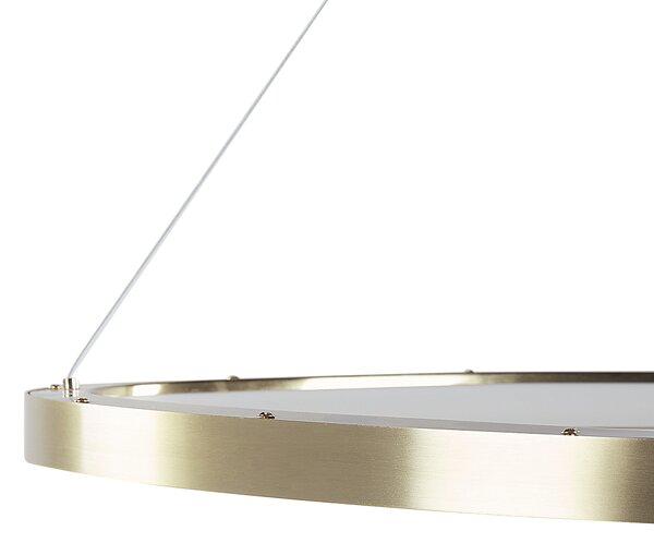 Závesná lampa zlatá kovová integrované LED svetlo moderný okrúhly dizajn elegantné osvetlenie