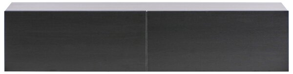 Závesná skrinka pod TV čierna 140 cm tv stolík na stenu minimalistický dizajn obývacia izba
