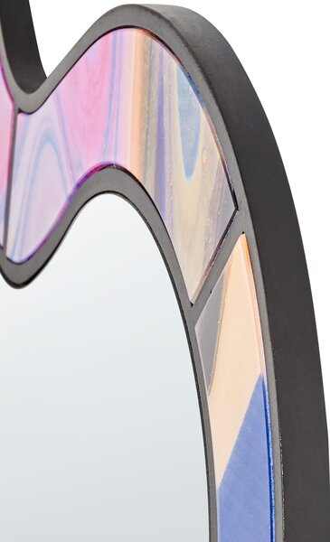 Nástenné zrkadlo ružové MDF sklenený rám 72 x 79 cm asymetrické moderný štýl obývacia izba chodba