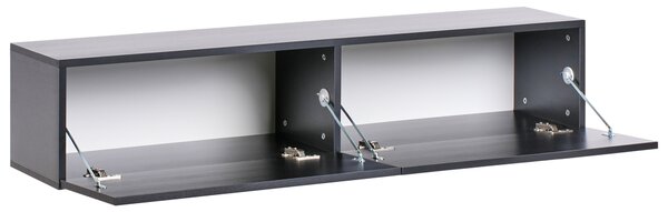 Závesná skrinka pod TV čierna 140 cm tv stolík na stenu minimalistický dizajn obývacia izba