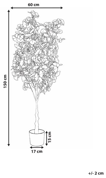 Umelá rastlina ginko zelená a čierna syntetický materiál 150 cm dekoratívne doplnky