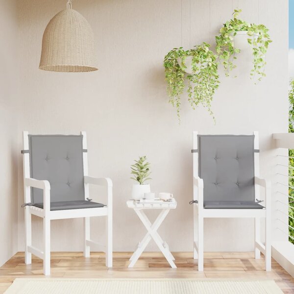 Podložky na záhradné stoličky, nízke operadlo 2 ks, sivé