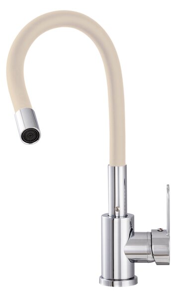 Gamma Flex 2000, stojanková drezová batéria s flexibilným ramenom, béžová matná-chrómová, GMA-BFX-2000B