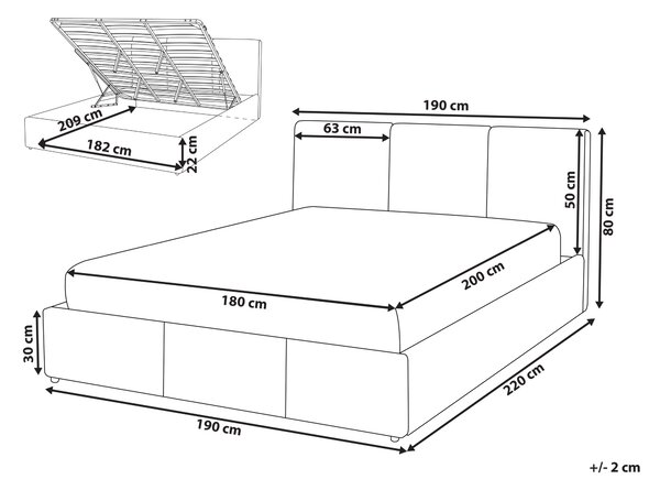 Posteľ s úložným priestorom svetlobéžová zamatové čalúnenie dvojlôžková 180 x 200 cm prešívané čelo