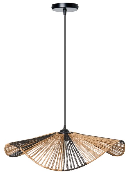 Závesná lampa prírodná juta pletená otvorená konštrukcia ručná výroba boho štýl osvetlenie obývacia izba jedáleň