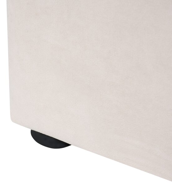 Posteľ s úložným priestorom krémová biela zamatová čalúnená 180 x 200 cm prešívané čelo elegantný glamour dizajn