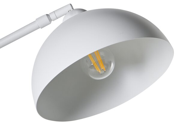 Stojaca lampa biela mramorový podstavec kovová konštrukcia nastaviteľné tienidlo moderný štýl obývacia izba spálňa