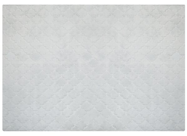 Koberec z umelej zajačej kožušiny svetlosivý 160 x 230 cm umelá polyesterová kožušina mäkký huňatý so vzorom a vysokým vlasom