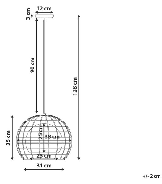 Závesné svietidlo čierne kovové 128 cm stropná lampa klietkové tienidlo industriálny štýl