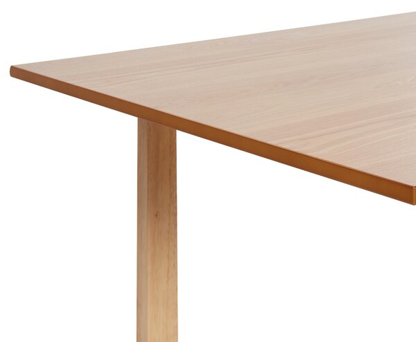 Jedálenský stôl svetlý jaseň MDF 180 x 95 cm jaseňová dýhovaná vrchná doska moderný dizajn panelový podstavec