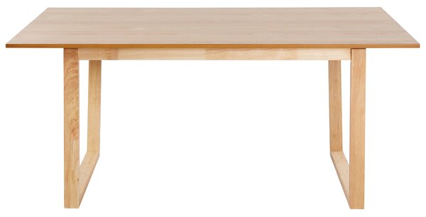 Jedálenský stôl svetlý jaseň MDF 180 x 95 cm jaseňová dýhovaná vrchná doska moderný dizajn panelový podstavec
