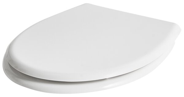 WC doska s pomalým sklápaním biela MDF lesklá 46 x 37 cm ľahko odnímateľná s extra sedadlom pre deti doplnky tradičný štýl kúpeľňa toaleta