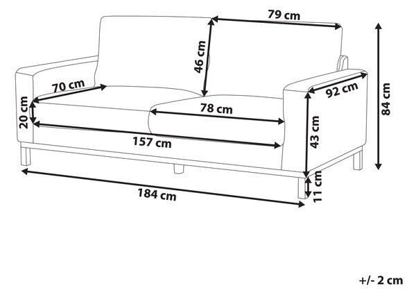 Pohovka sivá látkové čalúnenie 2-miestna nohy zo svetlého dreva moderný štýl obývačka