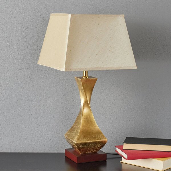 Stolná lampa Deco so zlatým podstavcom, Mosadz / zlato, Obývacia izba / jedáleň, kov, Moderný, Stojacie svietidlo