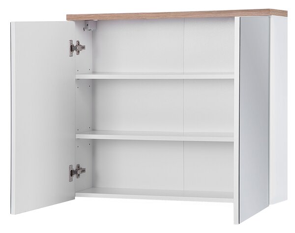 MAXMAX Kúpeľňová závesná skrinka BALI biela so zrkadlom 80 cm