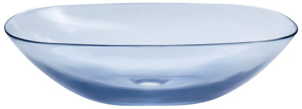 Umývadlo na dosku modré priehľadné z materiálu solid surface 54 x 36 cm moderná kúpeľňa