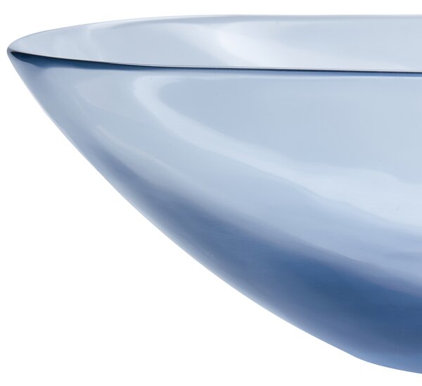 Umývadlo na dosku modré priehľadné z materiálu solid surface 54 x 36 cm moderná kúpeľňa
