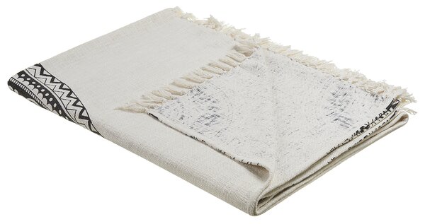 Prikrývka viacfarebná bavlnená 130 x 180 cm ručne vyšívaná so strapcami so vzorom mandaly deka v boho štýle