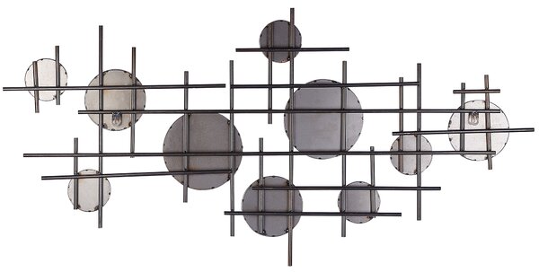 Nástenné zrkadlo medená bronzová čierna železo sklo 113 x 55 cm nepravidelný tvar moderný glamour štýl obývačka spálňa