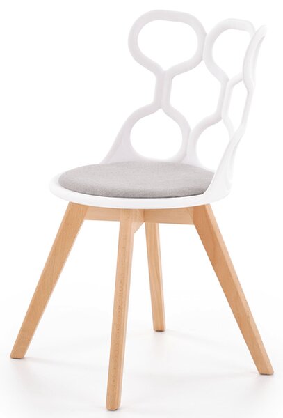Jedálenská stolička SCK-308 bielosivá/prírodná