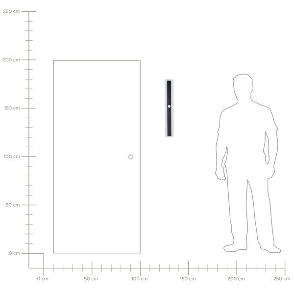 Vonkajšie nástenné LED svietidlo čierne 60 cm oceľ akryl so senzorom pohybu moderný dizajn exteriér