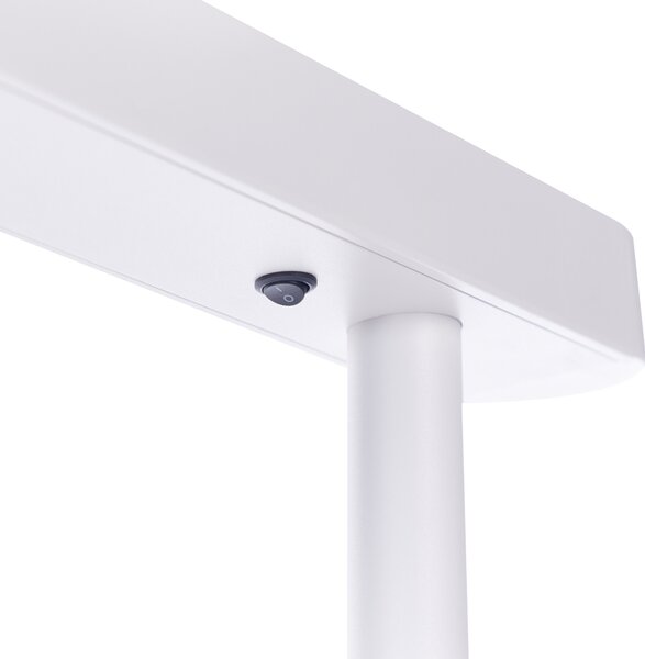 Stojaca LED lampa biela hliník 186 cm vypínač moderný industriálny štýl kancelária pracovňa