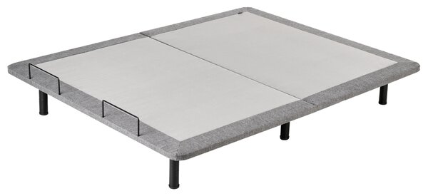 Elektricky nastaviteľný rošt postele sivý železo polyester 160 x 200 cm diaľkové ovládanie nastaviteľná výška nôh